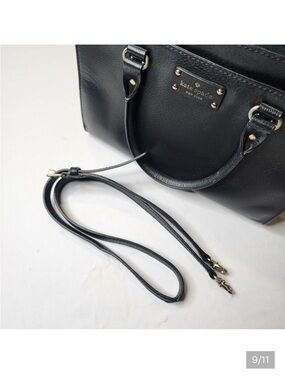 kate spade Black Leather Shoulder Bag with Detachable Strap